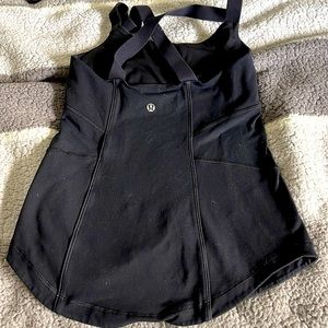 Lululemon size 8 black workout tank top.
